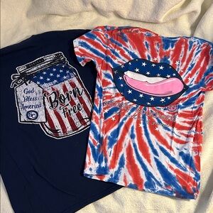 Simply Southern Red, White, and Blue Tie-Dye T-Shirt